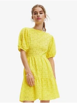 Yellow women's patterned dress Desigual Limon - Women