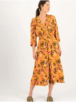 Orange women's floral culottes jumpsuit Blutsgeschwister - Women