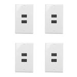 4X 2-Ports Wall Face Plate Panel Outlet 1080P Cover Coupler Socket HOT