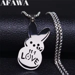 Kpop Lil Peep Love Rabbit Sad for love Pendant Necklace for Women Men Stainless Steel Chain Necklaces Jewelry Collar Fans N4209