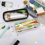 Women's Cosmetic Bag Transparent Travel Accessories Makeup Zipper Waterproof for Girl Student PVC Brush Pencil Case Pouch