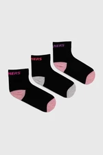 Detské ponožky Skechers 3-pak čierna farba