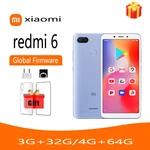 Xiaomi-Redmi 6 Smartphone with Google Play, 5.45 "Full Screen, Mobile Phone, AI Face, 3GB, 32GB