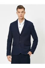 Koton Men's Navy Blue Blazer with Pockets and Buttons