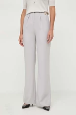 Nohavice Elisabetta Franchi dámske, šedá farba, široké, vysoký pás, PA02241E2