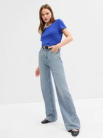 Light blue women's wide-leg jeans GAP