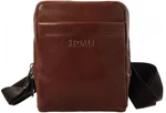 SEGALI Pánská kožená crossbody taška 2012 Cognac