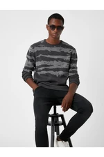 Koton Camouflage Printed Sweater Crew Neck