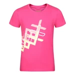 Dark pink girls' T-shirt with NAX ILBO print