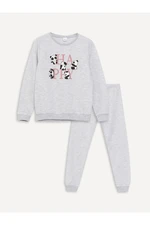 LC Waikiki Crew Neck Printed Long Sleeve Girls' Pajamas Set