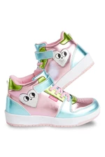 Denokids Heart Hologram Girls Pink Sneakers