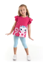 Denokids Frilly Kitten Girl's T-shirt Tights Set