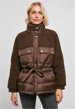 Women's Sherpa Mix Puffer Jacket Brown