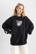 DEFACTO Oversize Fit Smiley Licence Printed Sweatshirt