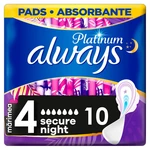 ALWAYS Platinum Ultra Night Hygienické vložky s krídelkami 10 ks