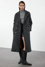 Trendyol Anthracite Boucle Regular Long Coat