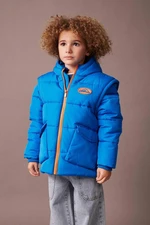 DEFACTO Boy's Water Repellent Detachable Hooded Puffer Jacket