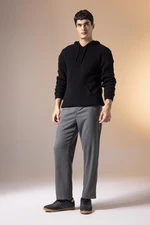 DEFACTO Trousers Relax Fit Waist Tie Pocket Basic Plain Straight Leg