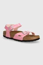 Dětské sandály Birkenstock Rio Kids BF Patent růžová barva