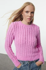 Trendyol Pink Thin Transparent Look Knitwear Sweater