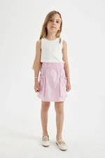 DEFACTO Girl's Poplin Skirt with Pockets