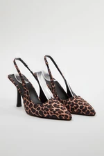 Trendyol Leopard Patterned Pointed Toe Brown Women's High Heel Shoes