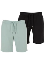 Men's Stretch Twill 2-Pack Shorts - Mint + Black