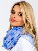 Blue scarf with polka dots