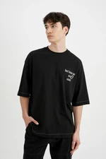 DEFACTO Loose Fit Crew Neck Back Printed Short Sleeve T-Shirt