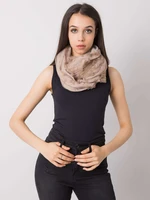 Dark beige polka dot scarf with appliqué