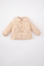 DEFACTO Baby Girl Baby Collar Floral Twill Long Sleeve Shirt