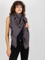 Women's scarf with print - gray