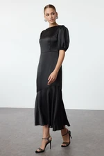 Trendyol Black A-Line Satin Woven Dress