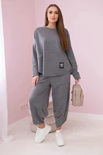 Set of Graphite cotton sweatshirts and trousers