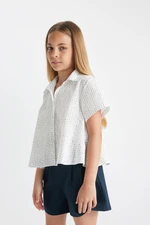 DEFACTO Girl's Relax Fit Cotton Short Sleeve Shirt