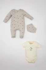 DEFACTO Baby Boy Patterned Snap Body 3 Piece Set