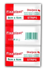 FIXAPLAST Strips náplasť 8 x 4 cm textilná s vankúšikom 3 ks