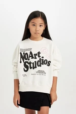 DEFACTO Girl Oversize Fit Crew Neck Sweatshirt