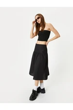 Koton Fitted Waist Midi Skirt A-Cut Comfortable Fit Standard Waist