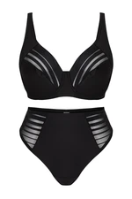 Trendyol Curve Black Striped Underwire Cupless Plus Size Lingerie Sets