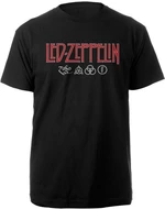 Led Zeppelin Tricou Logo & Symbols Unisex Black XL