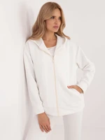 White zip-up hoodie with patterns