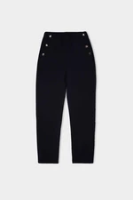 DEFACTO Carrot Fit Carrot Pattern Trousers Navy Blue Basic Plain Pocket High Waist Straight Leg