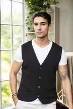 90862 Dewberry Mens Knitwear Vest-BLACK