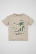 DEFACTO Baby Boy Crew Neck Palm Tree Patterned Short Sleeve T-Shirt