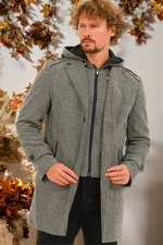 PLT8401 DEWBERRY MEN'S COAT-LIGHT DIAGONAL GREY