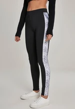 Women's leggings with striped blk/snake pattern