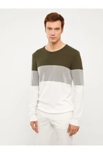 LC Waikiki Crew Neck Long Sleeve Color Block Men's Knitwear Sweater