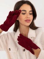 Burgundy women's gloves