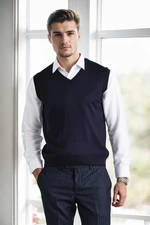 90829 Dewberry V Neck Sleeveless Knit Mens Sweater-NAVY BLUE